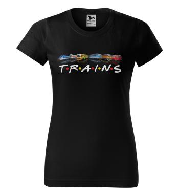 Tričko Trains (Veľkosť: M, Typ: pre ženy, Farba tričká: Čierna)