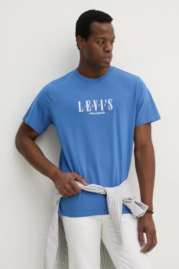 Bavlnené tričko Levi's SS RELAXED FIT TEE pánske, fialová farba, s nášivkou, 16143
