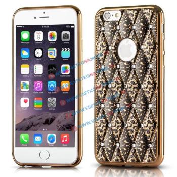 GLAMOUR Gumený vzorovaný kryt iPhone 6 / 6S zlatý