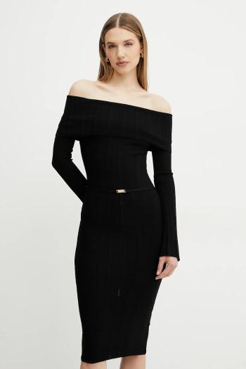 Šaty Marciano Guess GIADA čierna farba, midi, priliehavá, 5GGK25 5874Z