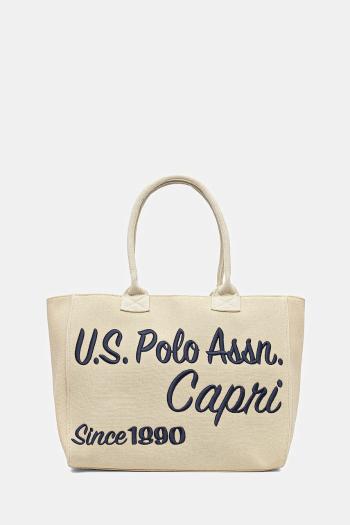 Bavlnená taška U.S. Polo Assn. Pool béžová farba, BEU2P8697WCO