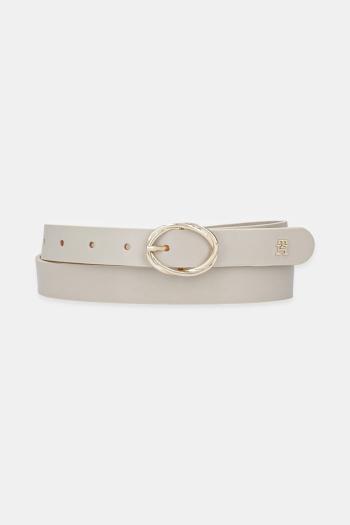 Kožený opasok Tommy Hilfiger béžová farba, AW0AW17932