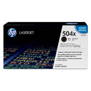 HP originál toner CE250X, black, 10500str., HP 504X, HP Color LaserJet CP3525, O, čierna