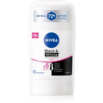 Nivea Black & White Invisible Clear tuhý antiperspitant 50 ml