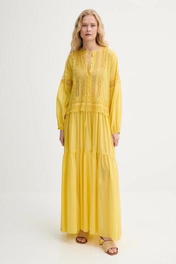 Šaty s prímesou hodvábu Ermanno Scervino žltá farba, maxi, oversize, D464Q620RUQ