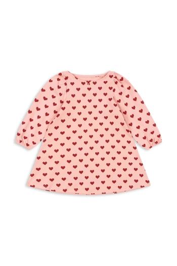 Dievčenské bavlnené šaty Konges Sløjd DREY DRESS GOTS ružová farba, mini, áčkový strih, KS102566