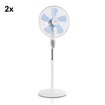 Klarstein Summerjam, stojanový ventilátor, sada 2 ks, 41 cm (16"), 50 W, 3 stupne, biely