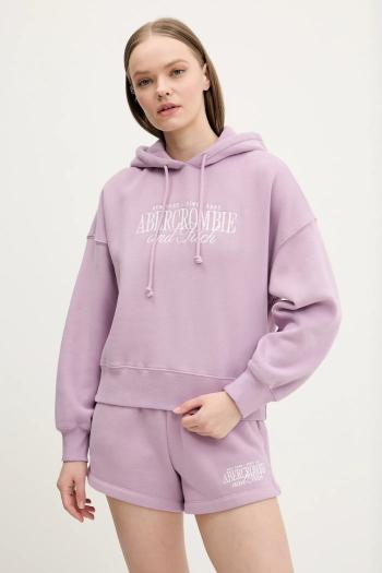 Mikina Abercrombie & Fitch dámska, ružová farba, s kapucňou, s nášivkou, KI185-5022