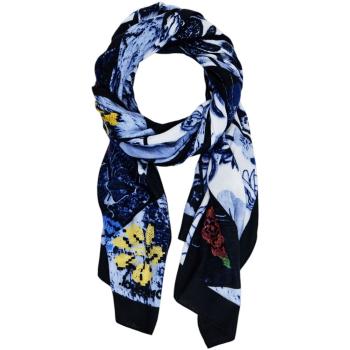 Desigual  FOU_DENIM FLOWERS RECTANGL 24WAWA12  Šále/Štóle/Šatky Modrá