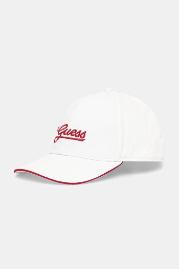 Bavlnená šiltovka Guess biela farba, AW5362 COT01