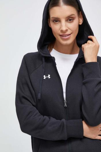 Mikina Under Armour dámska, čierna farba, s kapucňou, melanžová