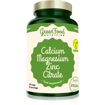 GreenFood Nutrition Calcium & Magnesium & Zinc Citrate kapsuly na podporu zdravia kostí, kĺbov a zubov 120 cps