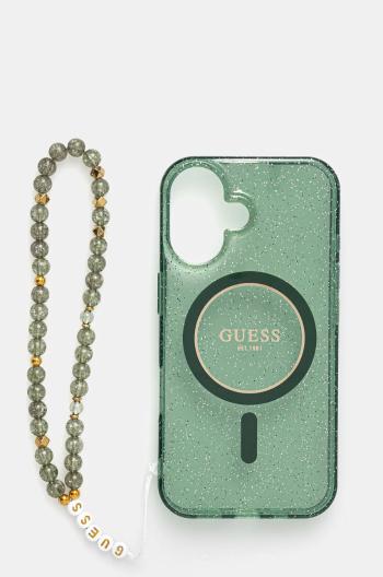 Puzdro na mobil Guess iPhone 16 6.1 zelená farba, GUHMP16SHGCRELSA