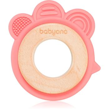 BabyOno Wooden & Silicone Teether hryzadielko Hen 1 ks