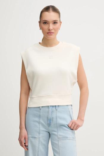Bavlnený top Dkny béžová farba, DJ5T1397