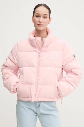 Bunda Guess Jeans dámska, ružová farba, zimná, W4BL20 WGII2
