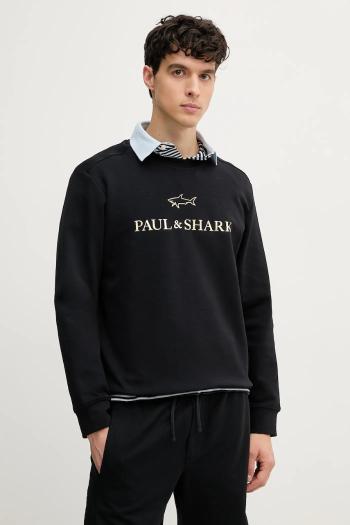 Mikina Paul&Shark pánska, čierna farba, s potlačou, 25411869
