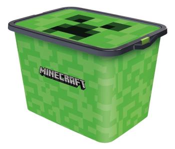 STOR Plastový úložný box s vekom Minecraft 23l