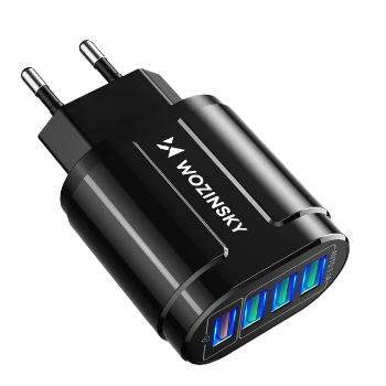 WOZINSKY WWCUAB 18W Sieťová nabíjačka 4x USB-A čierna