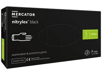 MERCATOR Nitrilové rukavice (bez púdru) čierne, veľkosť S 100 ks