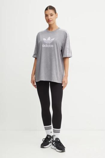 Bavlnené tričko adidas Originals Wash Tee dámske, šedá farba, IW3412