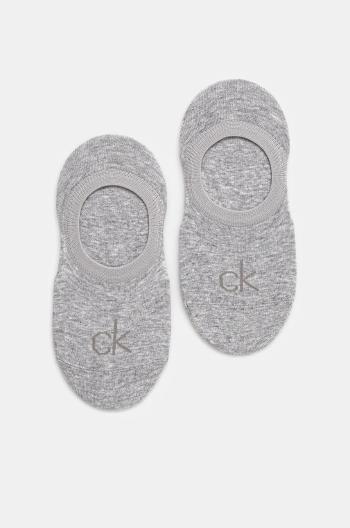 Ponožky Calvin Klein 2-pak dámske, šedá farba, 701228801