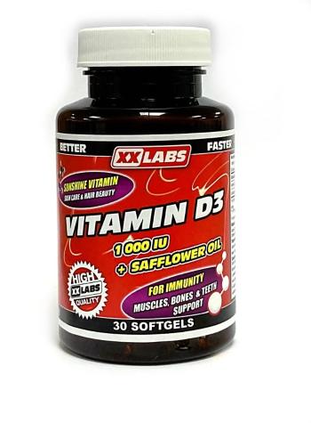 Xxlabs Vitamin D3 1000 IU v oleji ze světlice barvířské 30 tobolek