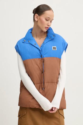 Vesta Quiksilver Puff Jacket dámska, hnedá farba, zimná, EQYJK04113