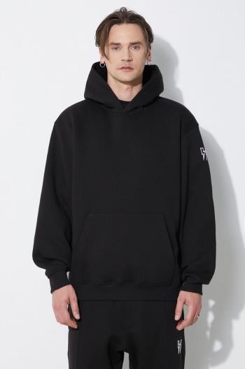 Mikina Neil Barrett Easy Drop Shoulder Double Bolts Hoodie pánska, čierna farba, s kapucňou, jednofarebná, MY72212R-Y514-001N