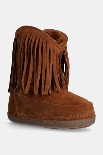 Semišové snehule Inuikii Cowboy Fringes hnedá farba, 75101-065