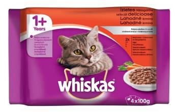 WHISKAS cat mäsový výber kura, hovädzie, morka, jahňa v šťave kapsičky pre mačky 4x85g