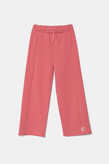 Detské bavlnené tepláky United Colors of Benetton ružová farba, jednofarebné, 3UNICF061