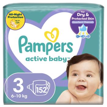 Pampers Active Baby 3 6-10 kg Megapack+ 152 ks,PAMPERS Active Baby Plienky jednorazové 3 (6-10 kg) 152 ks - MEGA PACK