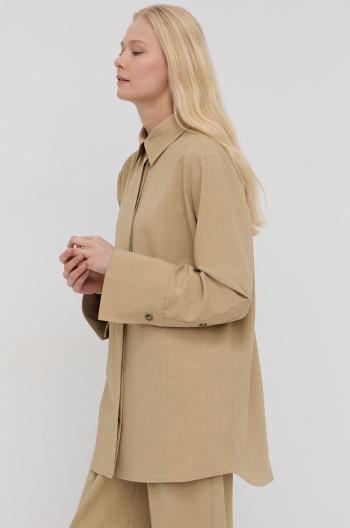 Bunda Herskind Cato zelená farba, prechodná, oversize
