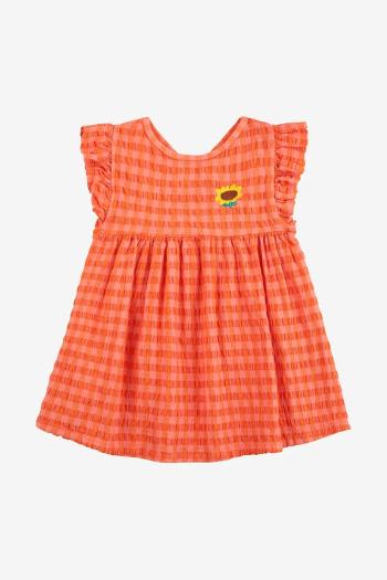 Šaty pre bábätká Bobo Choses oranžová farba, mini, áčkový strih, 125AB080