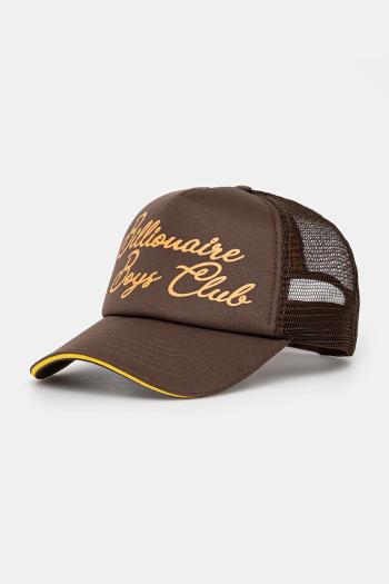Šiltovka Billionaire Boys Club Script Trucker Cap hnedá farba, s nášivkou, B24470