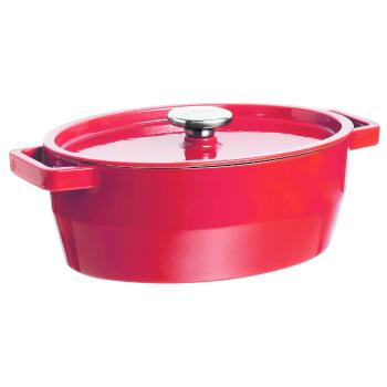 Pyrex Liatinový kastról s pokrievkou 4 l, 29 x 21 cm, červená, 4 l