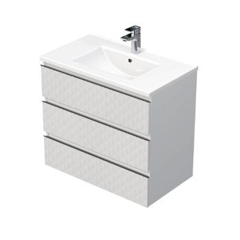 Kúpeľňová skrinka s umývadlom SAT Cube Way 80x71x46 cm biela mat CUBE3D803ZBMOD