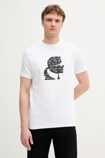 Tričko Karl Lagerfeld pánske, biela farba, s potlačou, 553235.755042