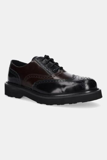 Kožené poltopánky Kenzo Ukio Brogue čierna farba, FF65DB114L52.91