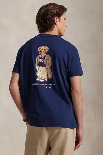 Bavlnené tričko Polo Ralph Lauren Sscnpktm12 Short Sleeve pánske, tmavomodrá farba, jednofarebné, 710974585