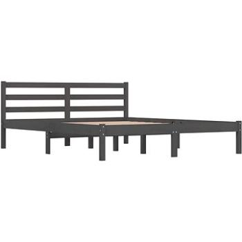 Shumee masívna borovica 150 × 200 cm sivý King Size, 810437