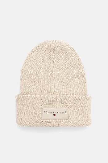 Bavlnená čiapka Tommy Jeans béžová farba, AM0AM13666