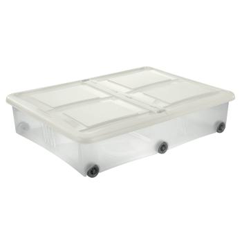 Cutie de depozitare cu capac Tontarelli Stockbox61 l , transparent/alb