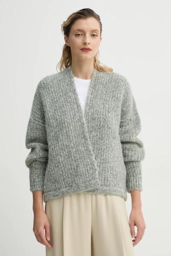 Kardigán American Vintage dámsky, zelená farba, teplý, EAST19AME25