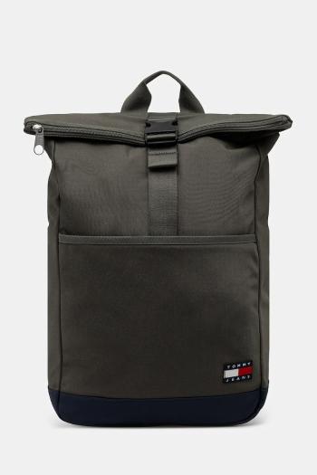 Ruksak Tommy Jeans pánsky, zelená farba, veľký, jednofarebný, AM0AM13401