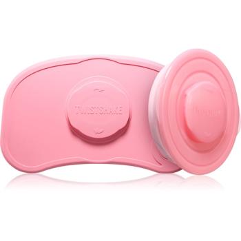 Twistshake Click-mat Mini + Plate podložka s tanierom Pastel Pink 2 ks