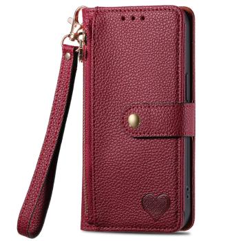 HEART Peňaženkové puzdro pre Motorola Moto G75 5G červené