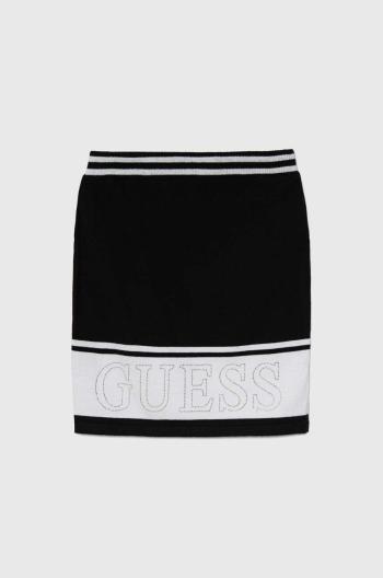 Dievčenská sukňa Guess čierna farba, mini, rovný strih, J4YD05 Z3GW0