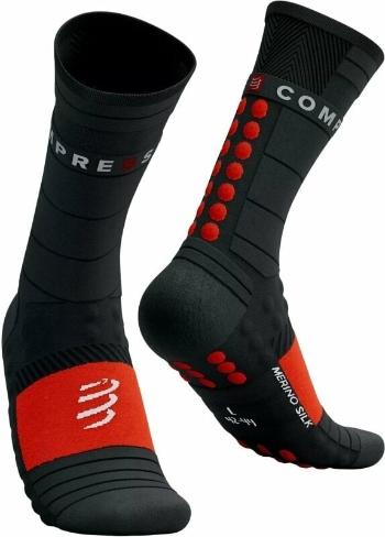 Compressport Pro Racing Winter Run Black/High Risk Red T3 Bežecké ponožky